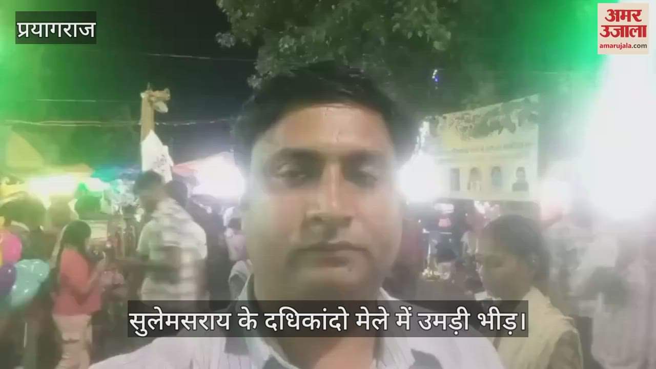 Crowds gathered at the Dadhikando fair in Sulemsarai, Shri Krishna and Balram came out riding on an elephant