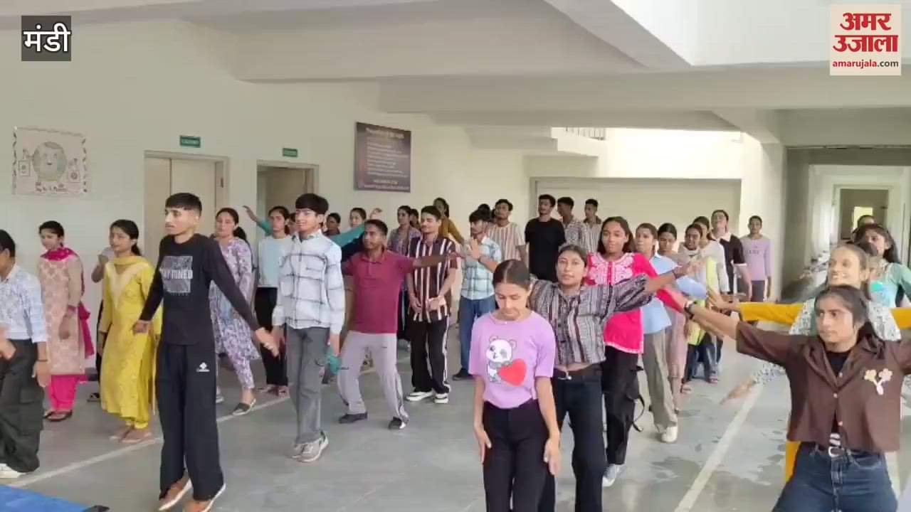 Mandi Various types of exercises organized on the occasion of National Sports Day at Government College Ladbhadol