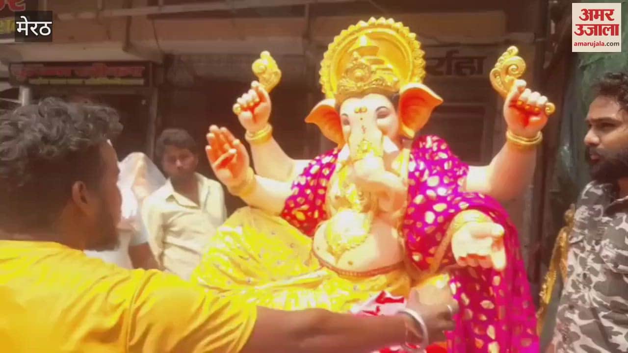 Meerut: Ganesh ji idol lifted after worship