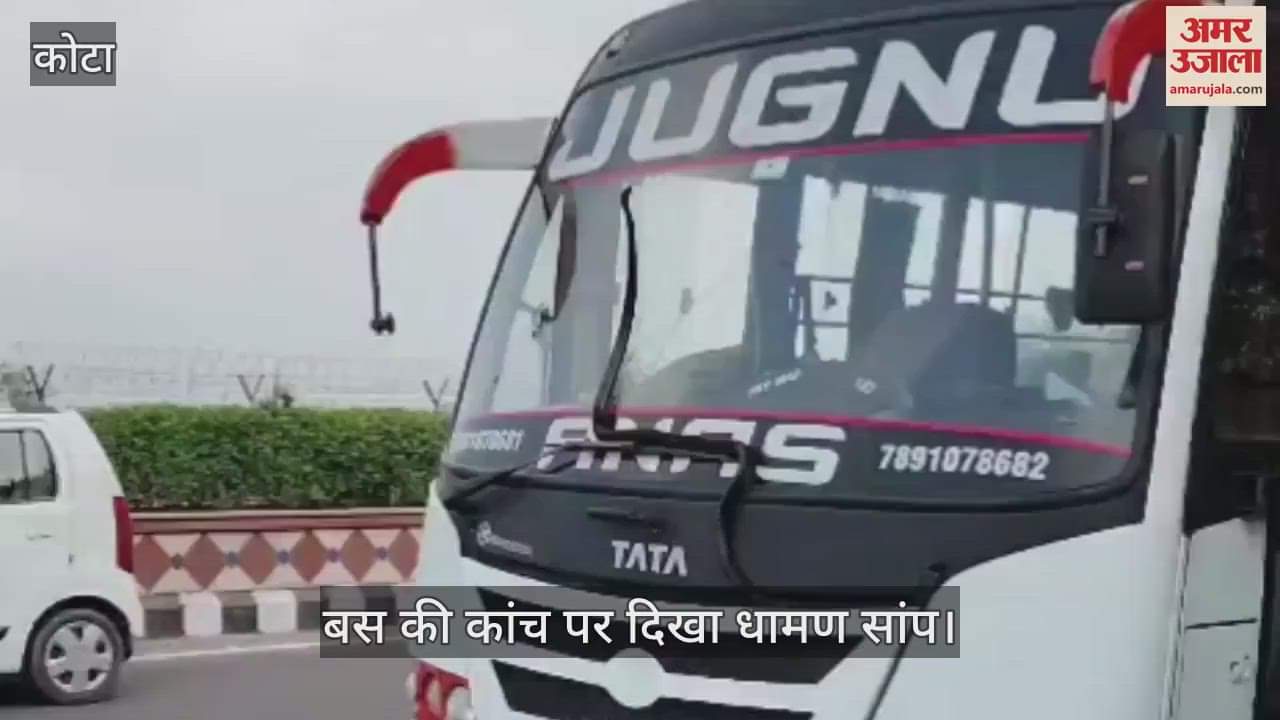 Kota News: 7 foot snake spotted on moving bus glass, students panic; rescued and released safely into forest