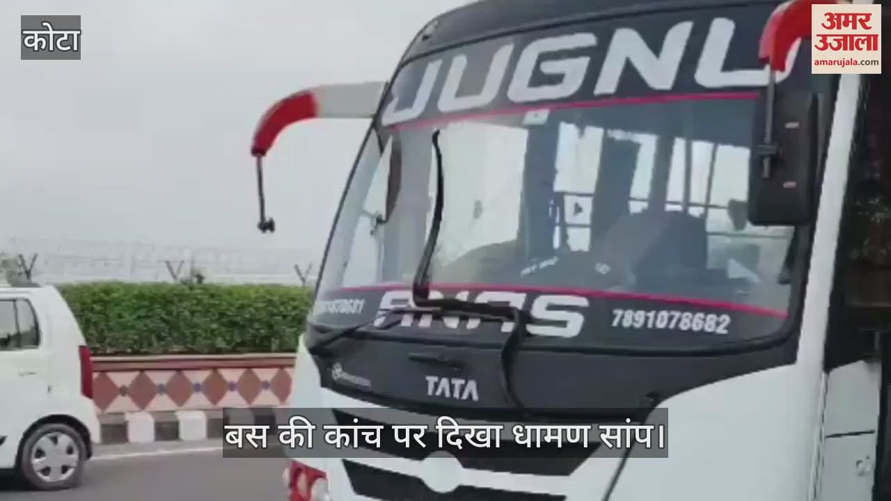 Kota News: 7 foot snake spotted on moving bus glass, students panic; rescued and released safely into forest