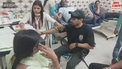 Amar Ujala Foundation and Shri Hari Gau Seva Sanstha organized a blood donation camp in Karnal, youth participated enthusiastically