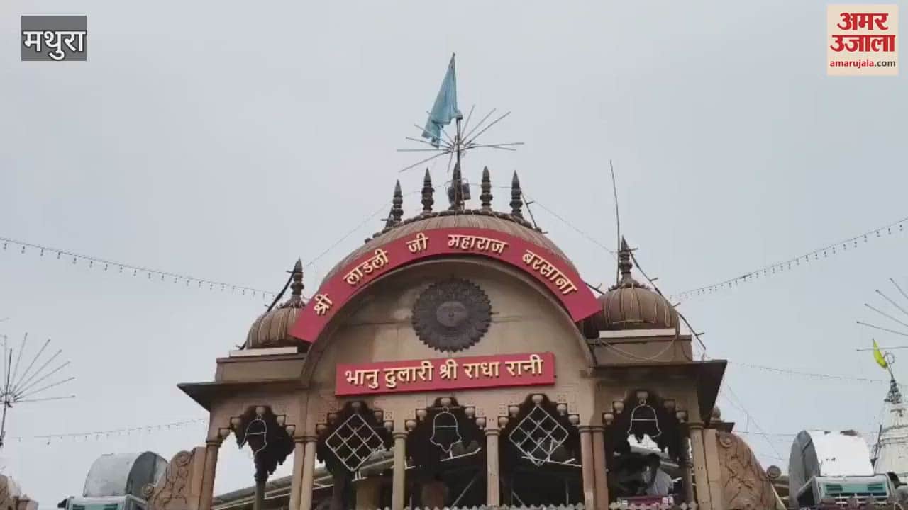 Radharani birthday celebrated in Barsana flowers showered from helicopter