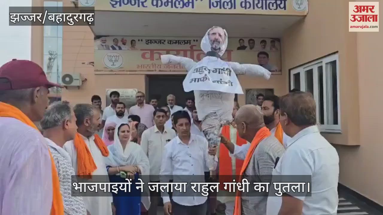 BJP workers burnt the effigy of Rahul Gandhi