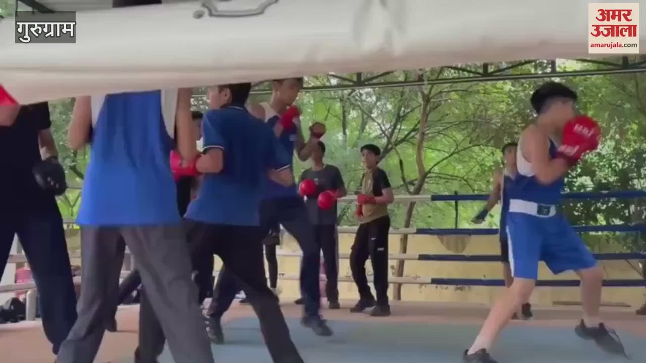 Children are practicing in Labarnam School for CBSE National Boxing Championship