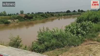 water level of Ghaggar river decreased in Ratia of Fatehabad, work of filling mud bags started for safety