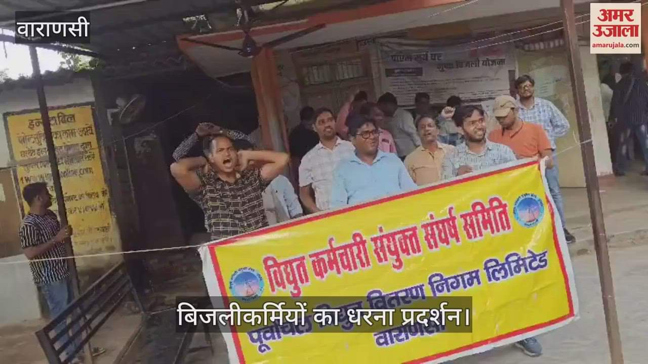 Electricity workers protest in Varanasi
