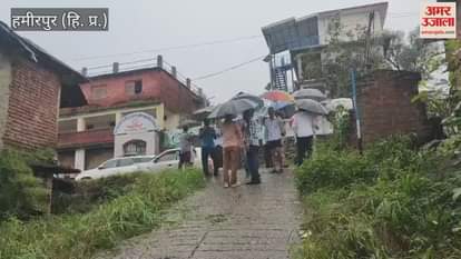 Hamirpur Families rendered homeless by the landslide in Chabutra were accommodated in Panchayat Ghar and Satsang Ghar