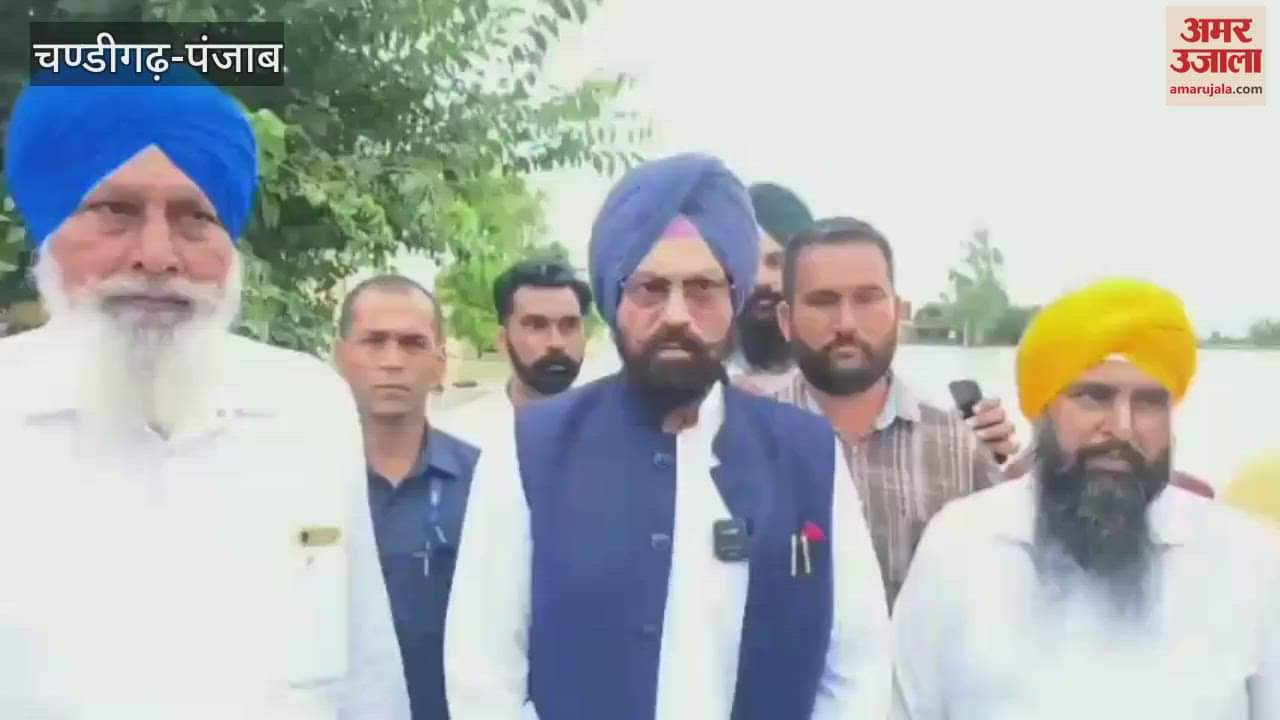 Flood affected people in Ferozepur are reaching safe places by sitting on the tube of the vehicle