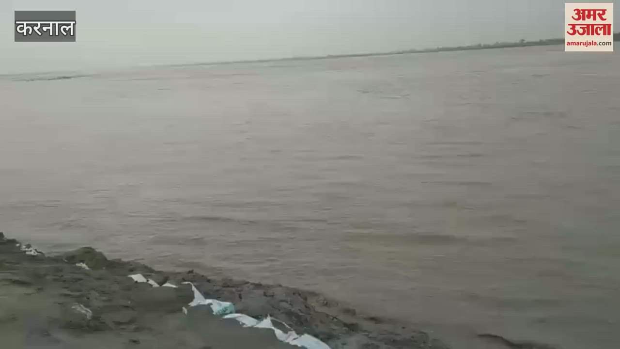 Yamuna is in spate in Karnal, embankments are being strengthened