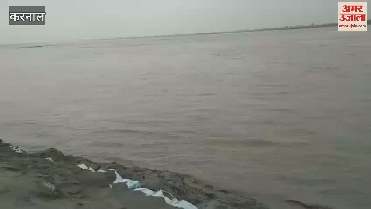 Yamuna is in spate in Karnal, embankments are being strengthened