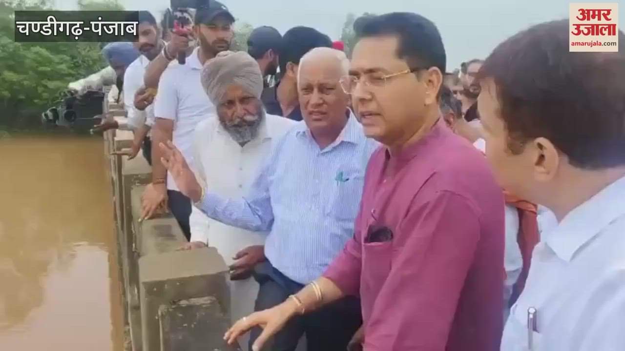 Punjab minister Barinder Goyal and AAP state president visited Ghaggar river in Lehra