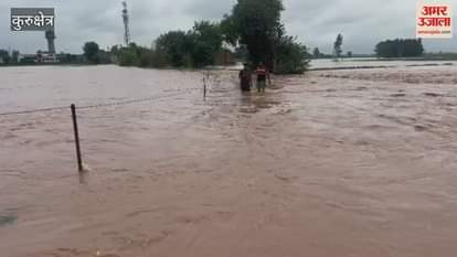 Markanda is in spate again in Shahabad of Kurukshetra, people around are not able to work