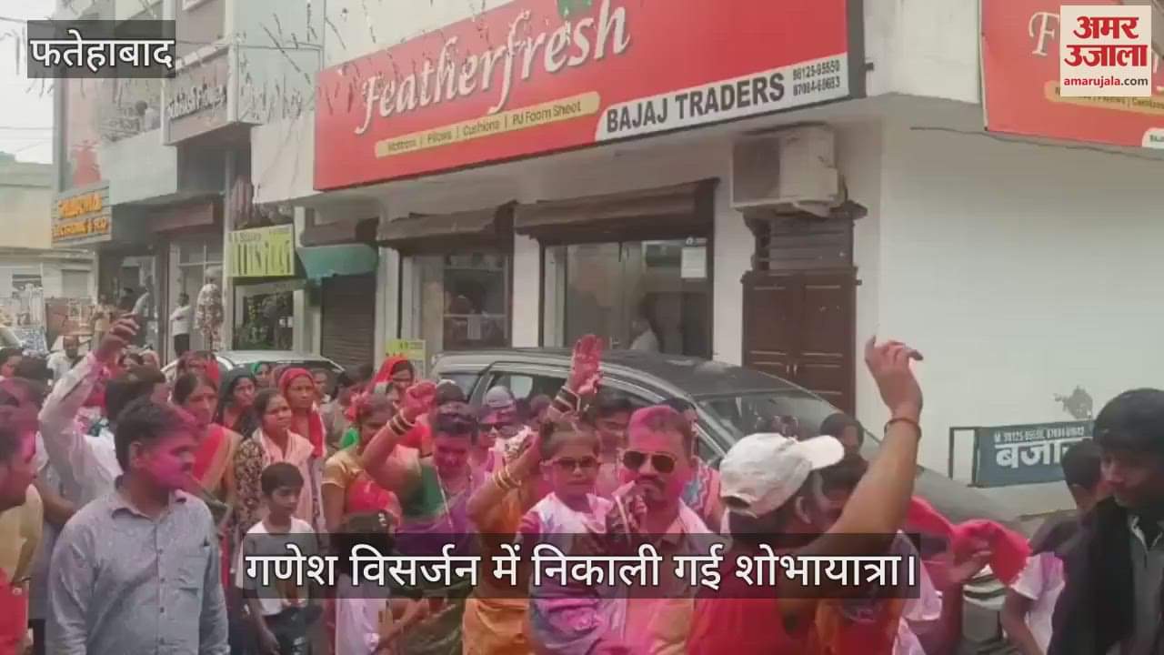 Procession taken out during Ganesh Visarjan