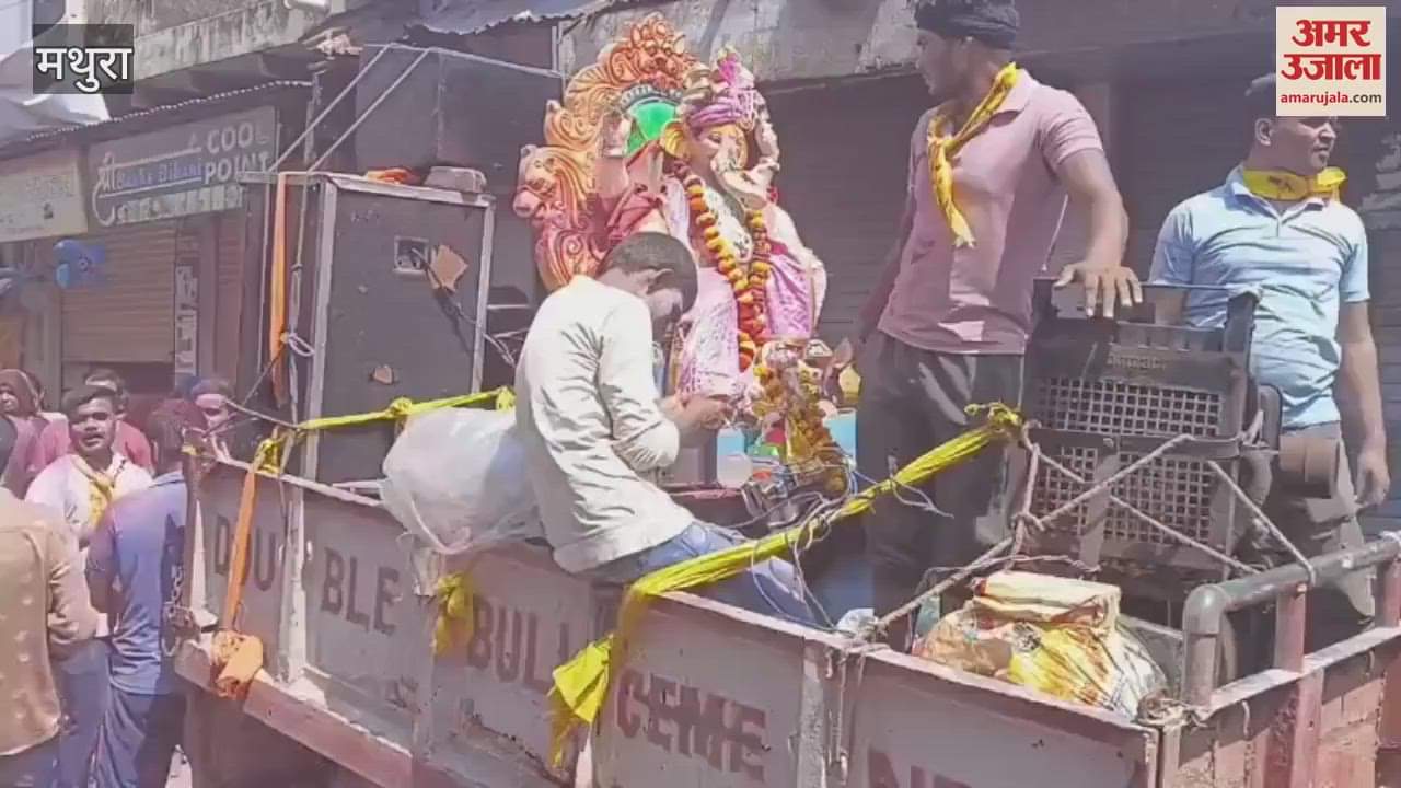 Farewell to Bappa in town Farah devotees dance to the beats of drums