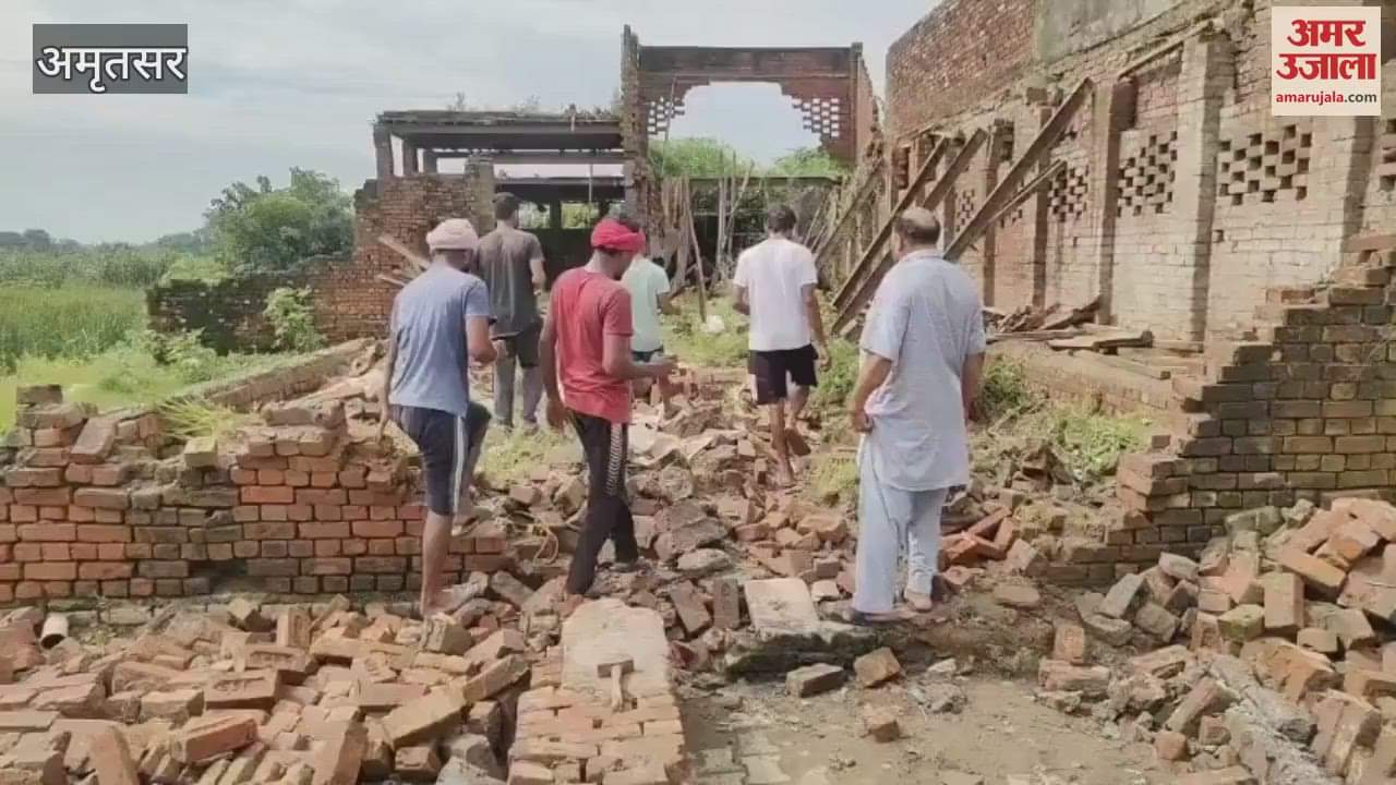 The roof of a dairy near Bhagata Wala in Amritsar collapsed due to rain