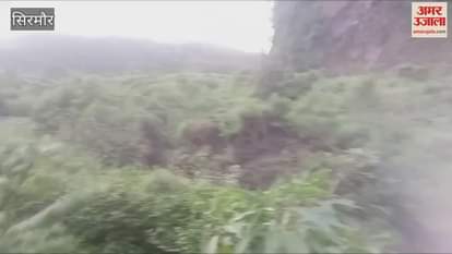 A scary video surfaced in Nauhradhar of Sirmour Landslide