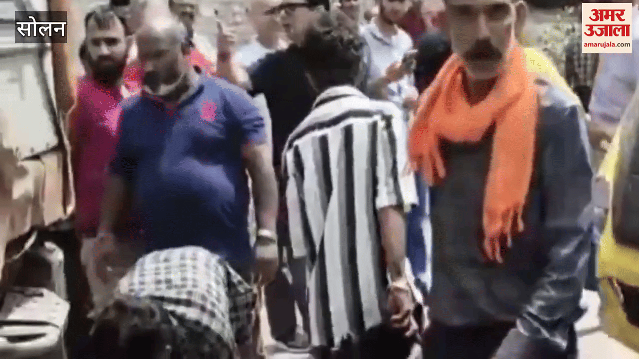 A truck and a tipper collided on Kalka-Shimla National Highway 5 the driver got stuck in the cabin