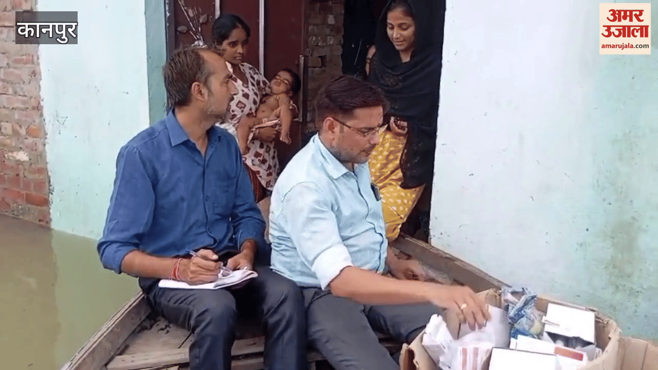 health department team treated the flood-hit families and gave them medicines