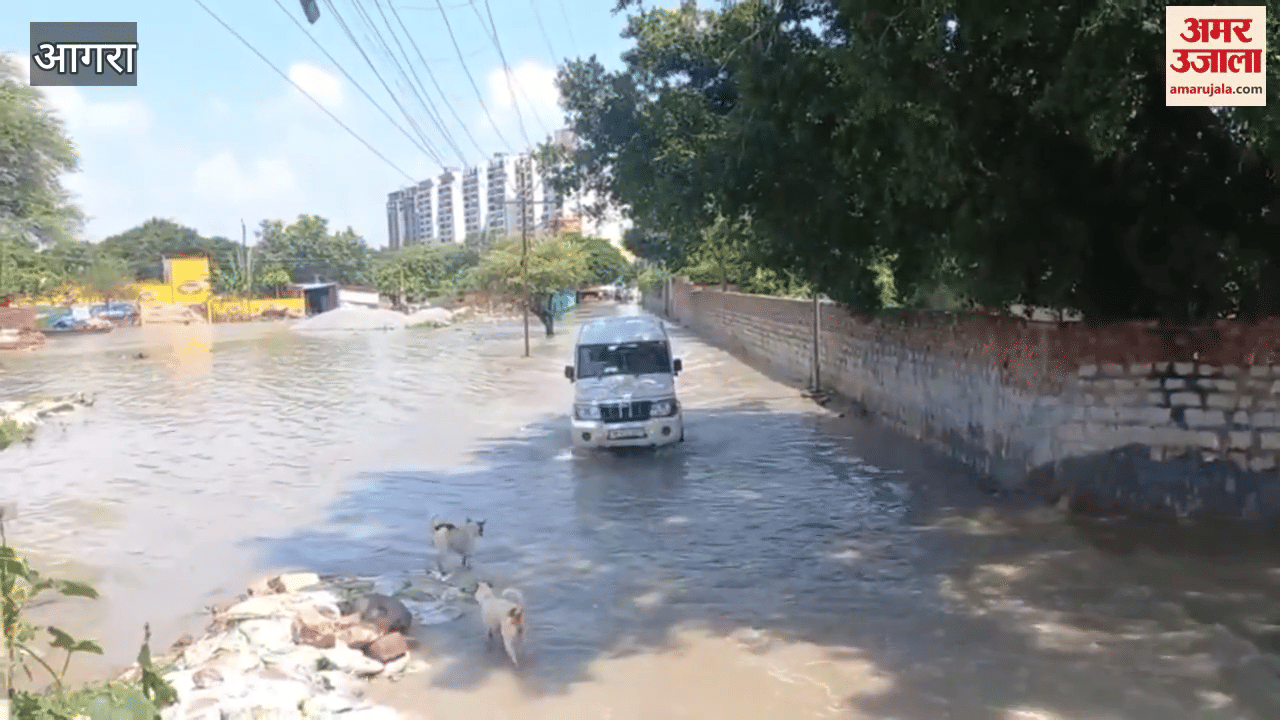 Flood water reached Amita Vihar, road closed