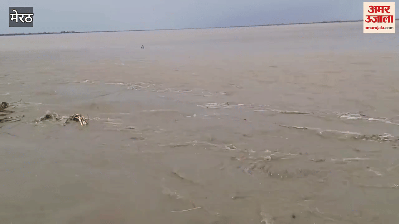 Meerut: Ganga is in spate in Hastinapur, if erosion is not stopped then many villages will be submerged in Ganga, villagers in panic