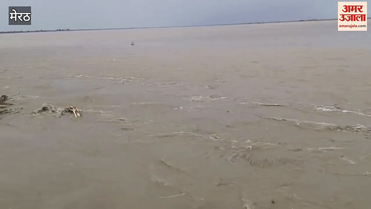 Meerut: Ganga is in spate in Hastinapur, if erosion is not stopped then many villages will be submerged in Ganga, villagers in panic