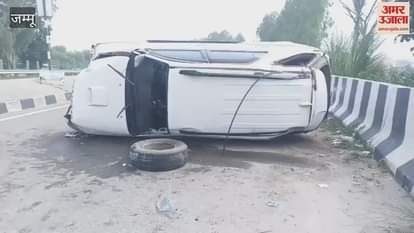 Samba: Car overturned on national highway near Chichi Devi temple, lawyer injured