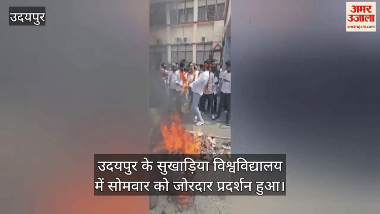 Udaipur News: कुलगुरु के बयान पर मचा बवाल, एबीवीपी ने टायर जलाकर की नारेबाजी, मौके पर पहुंचा पुलिस बल