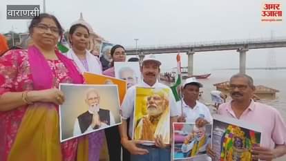 75-meter long chunari was offered to Mother Ganga in Kashi, VIDEO