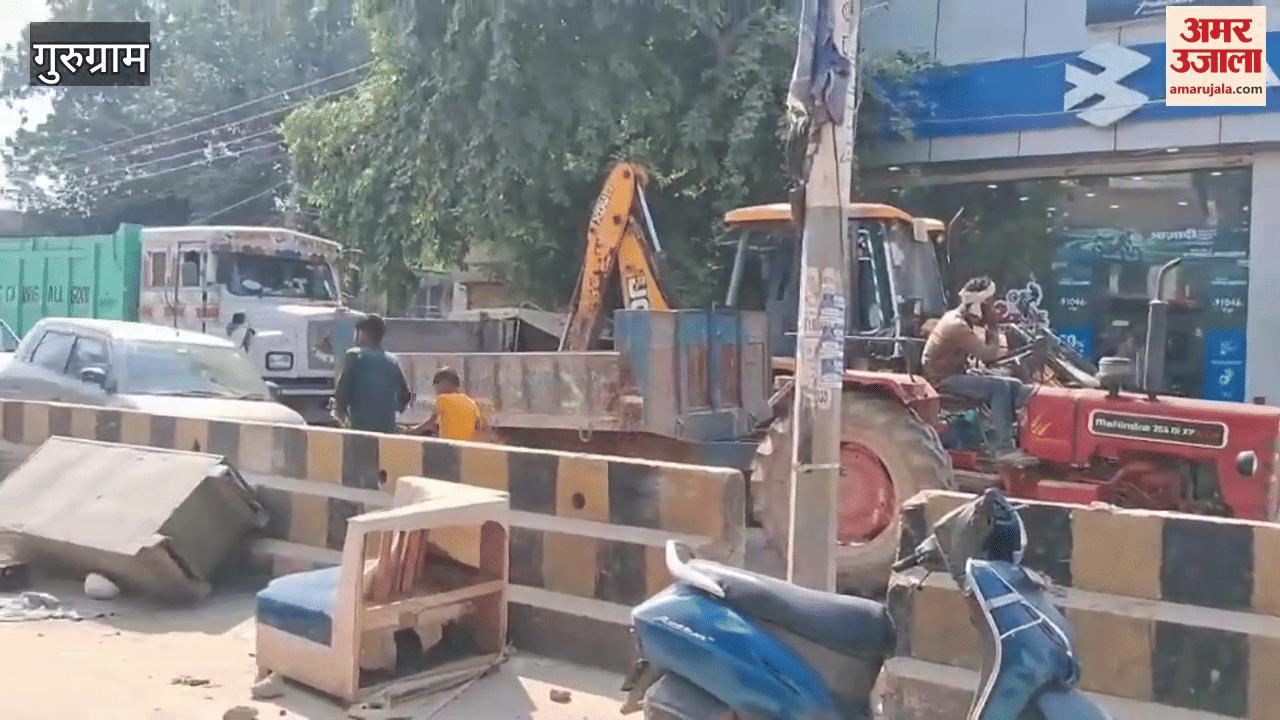 People faced problems due to traffic jam on Basai Road in Gurugram in morning