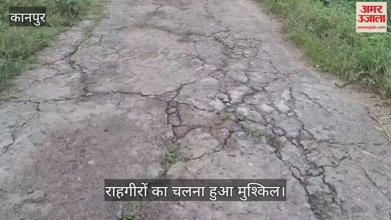 कानपुर के भीतरगांव में बारीगांव पुरवा की टूटकर उखड़ रही सीसीरोड
