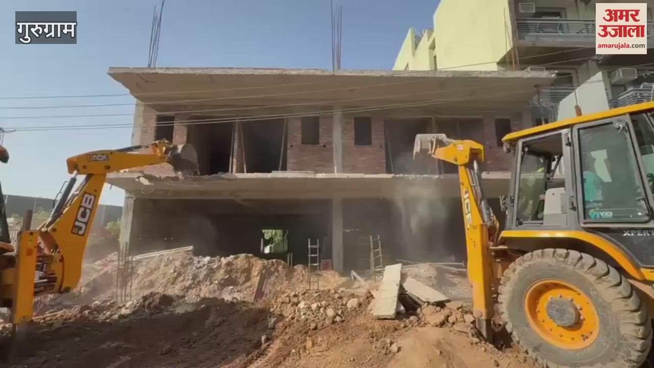 Bulldozers run on illegal encroachments in Gurugram and demolishing 350 slums