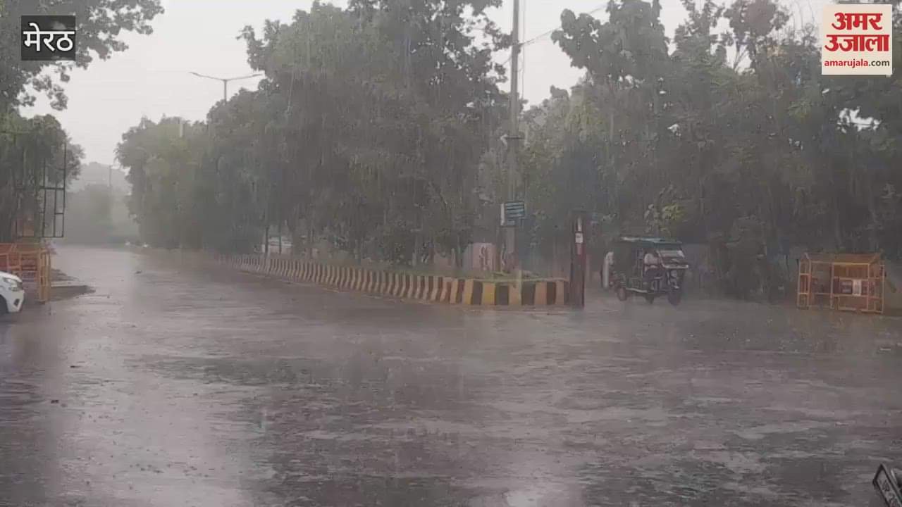 Meerut: Amid the play of sunshine and shade, heavy rain occurred in the afternoon