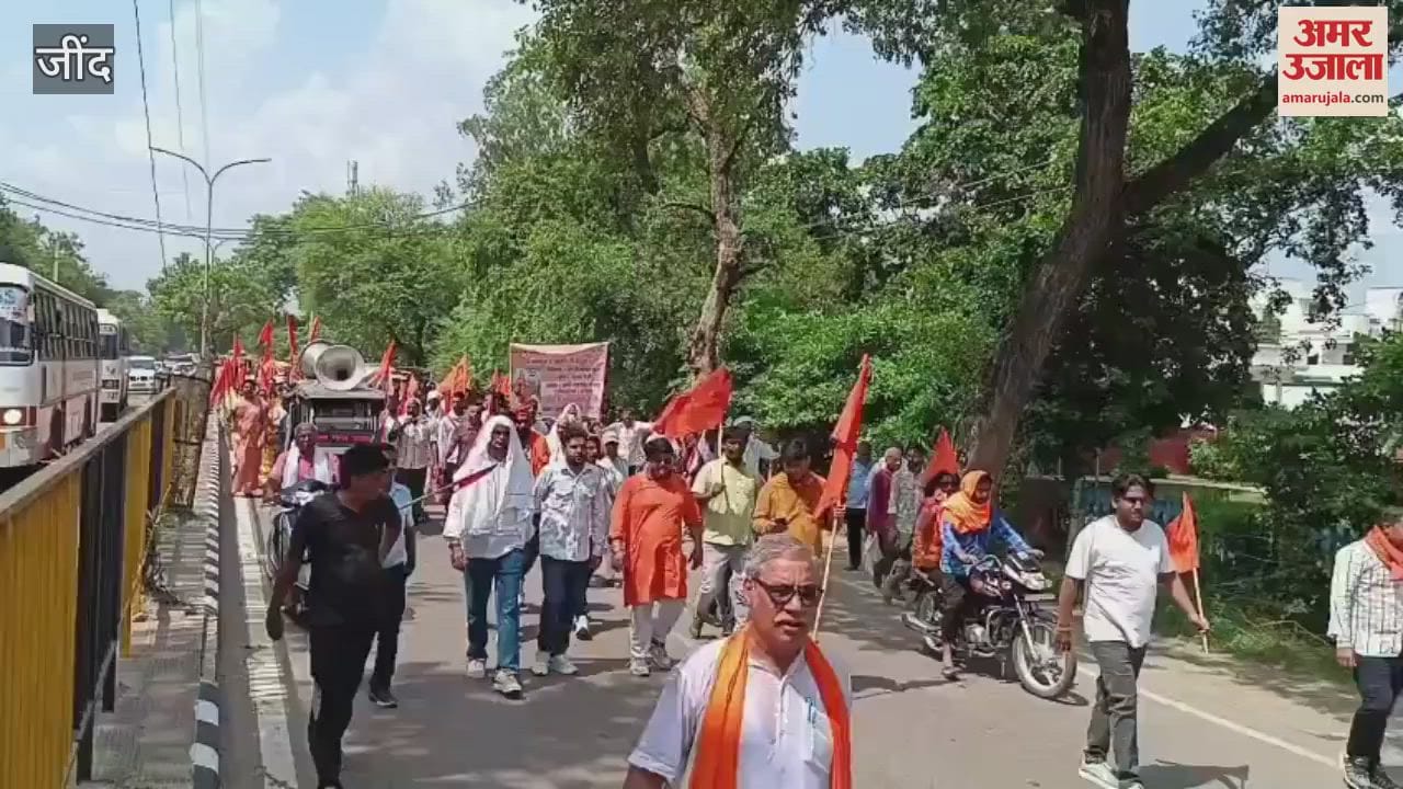 Hindu organizations protested against forced religious conversion in Jind.