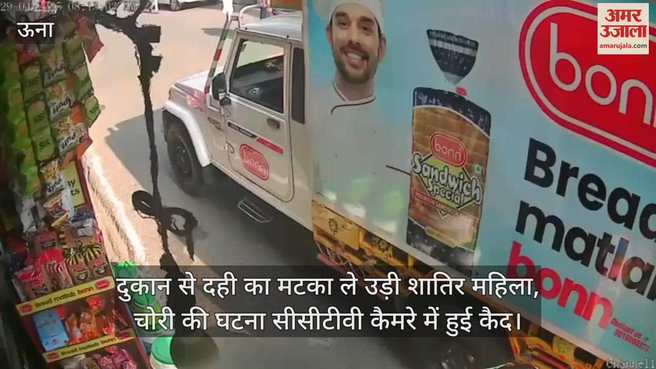 woman stole a pot of curd from the shop, the theft was captured on CCTV camera