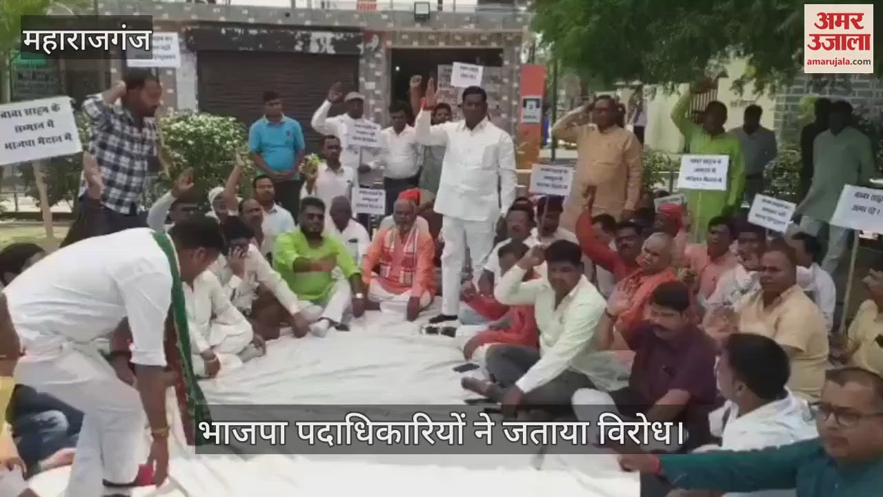 BJP members staged a sit-in protest at Ambedkar Park