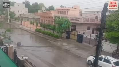 Heavy rain accompanied by storm in Jind
