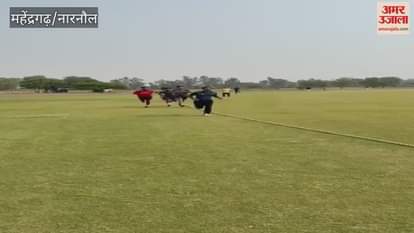 नारनौल में दो किलोमीटर दौड़ लगाकर खिलाड़ियों ने पटौदी ट्राॅफी में चयन के लिए दिखाया दमखम