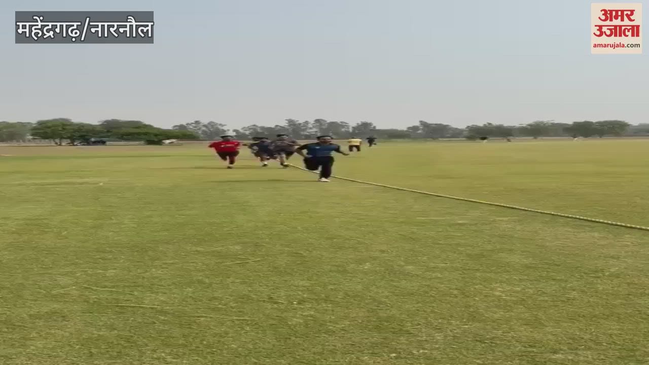 नारनौल में दो किलोमीटर दौड़ लगाकर खिलाड़ियों ने पटौदी ट्राॅफी में चयन के लिए दिखाया दमखम