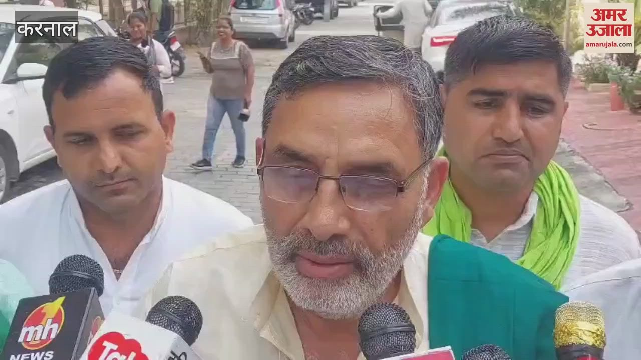 Bharatiya Kisan Union's national general secretary Yudhveer reached Karnal to meet the family members of Lieutenant Vinay Narwal