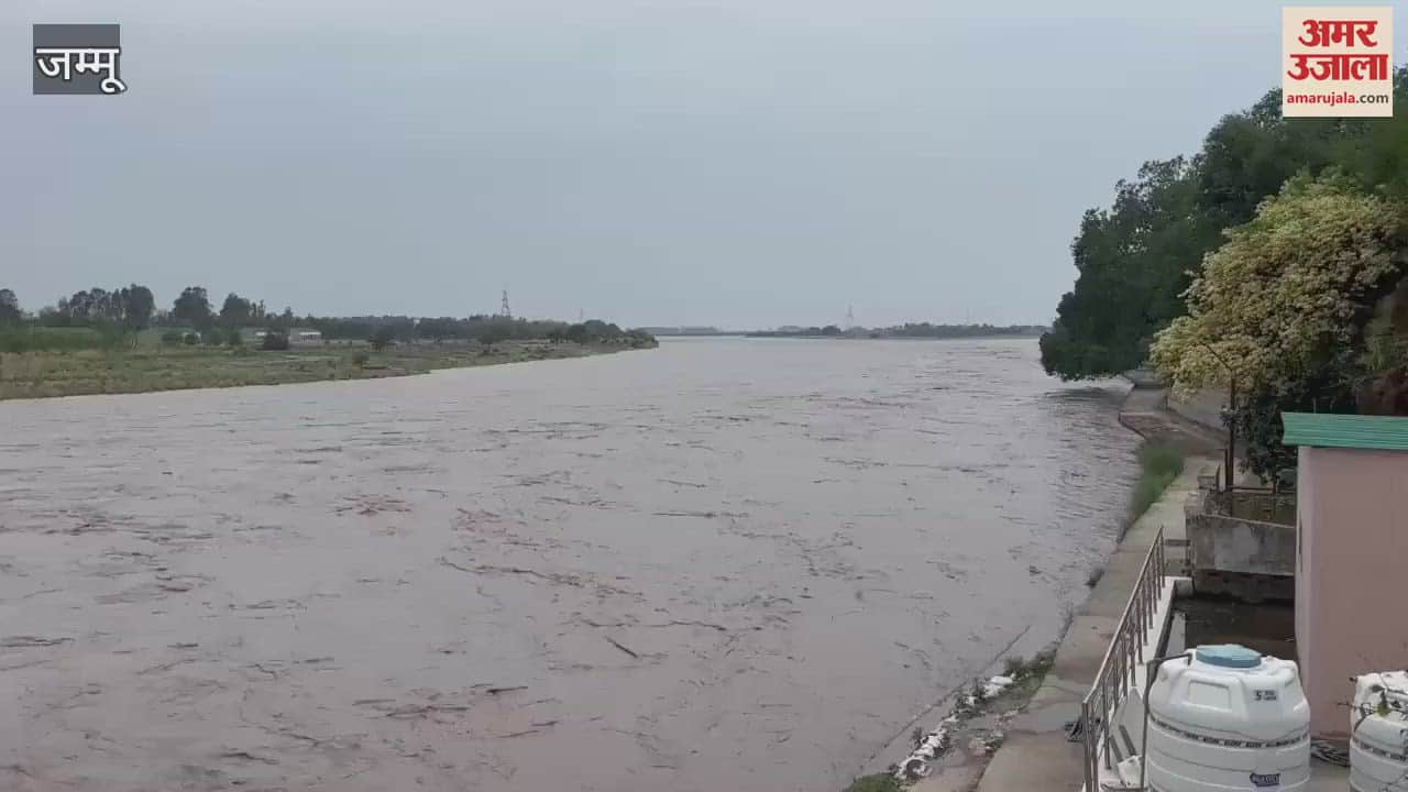 Akhnoor Sector, J&K: Water level of Chenab River rises following heavy rainfall