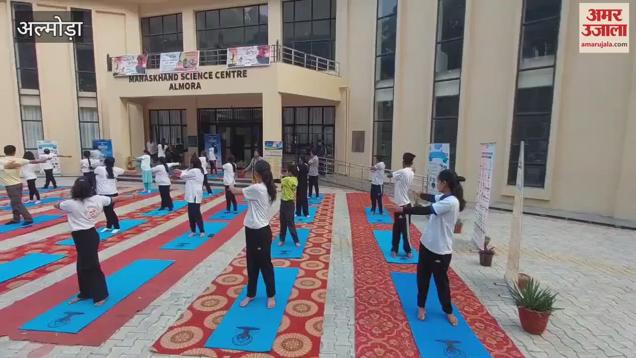 Participants practiced yoga at Manas Khand Science Center at almora