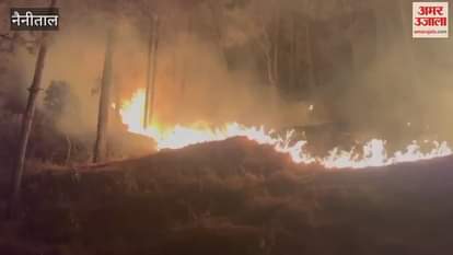 Forest fire near Naukuchiatal helipad