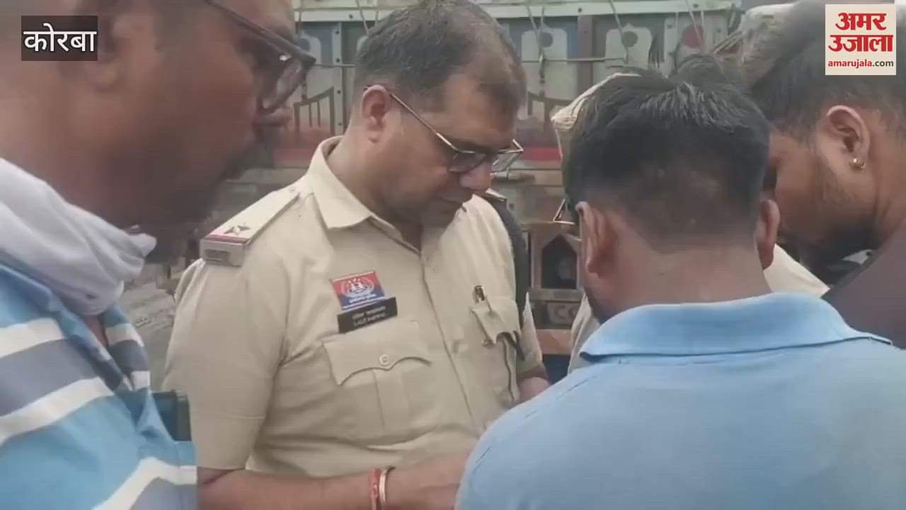 A huge fire broke out after a collision between two trucks in Korba