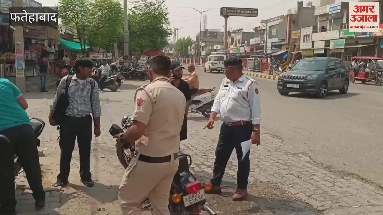 Fatehabad traffic police took strict action against those who burst crackers on bullets