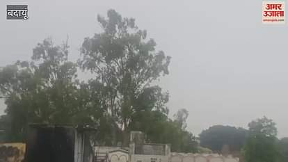 Heavy rain accompanied by strong winds in Budaun