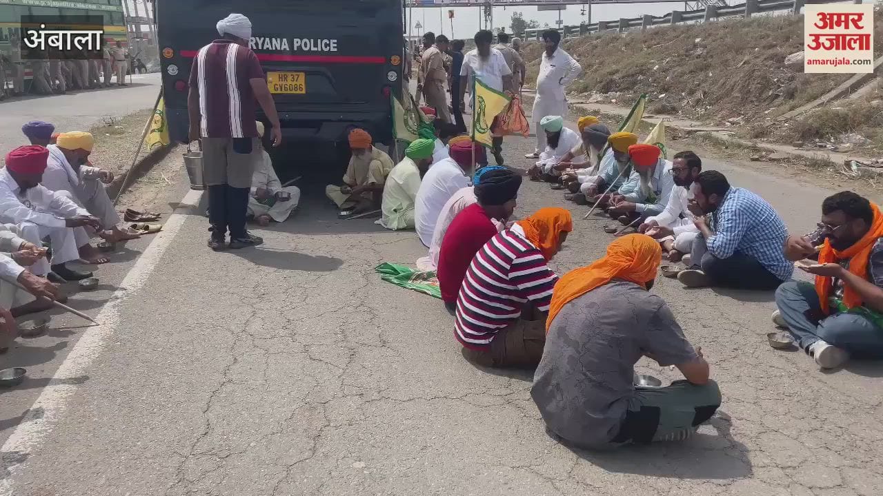 Police stopped farmers going for symbolic dharna outside Shambhu Chowki in Ambala