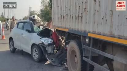 पंचकूला में हादसा, फ्लाईओवर के ऊपर ट्रक से टकराई कार, तीन घायल