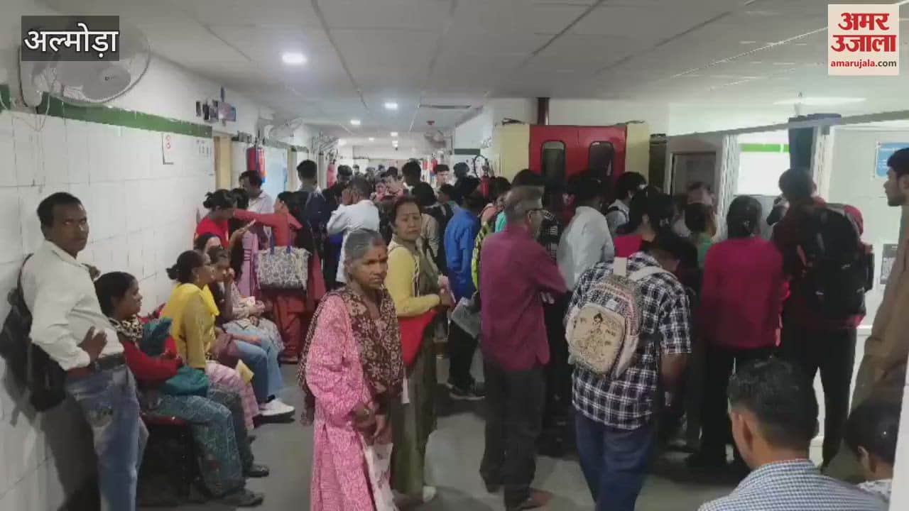 Crowd of patients in OPD after hospital opened after two days in almora