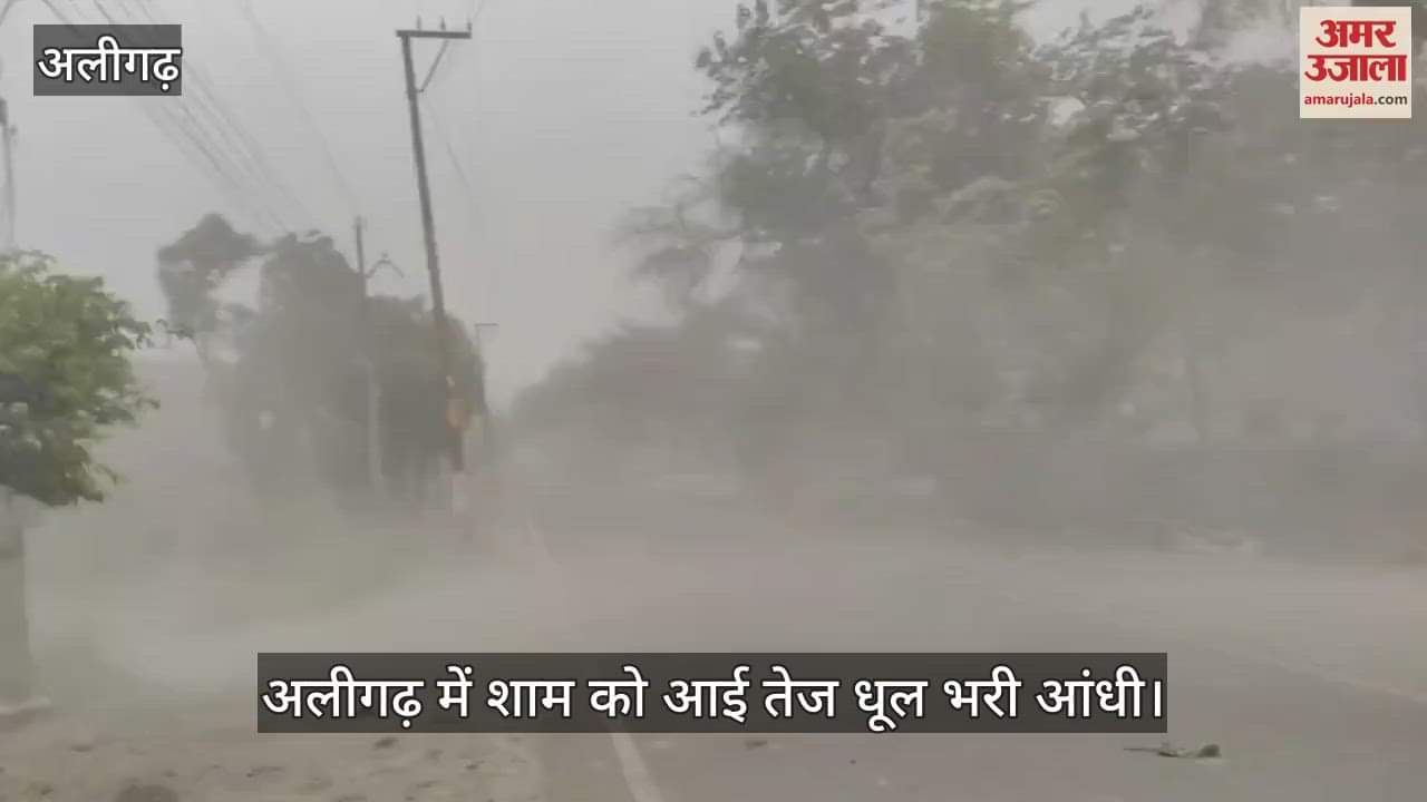 अलीगढ़ में शाम को आई तेज धूल भरी आंधी